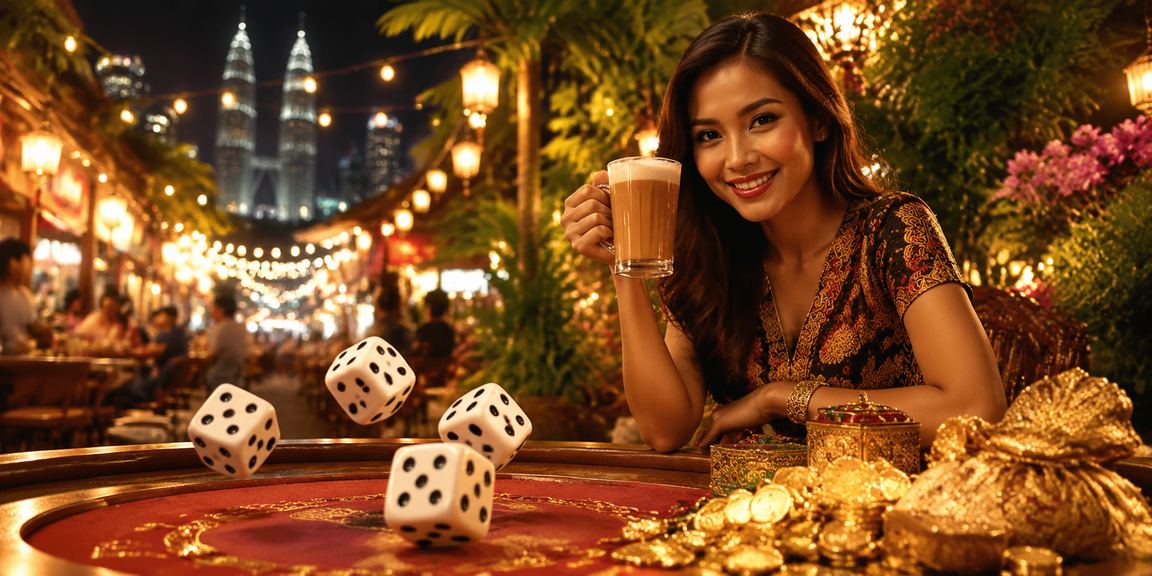 Permainan dadu kasino di Kuala Lumpur dengan elemen gaya Malaysia